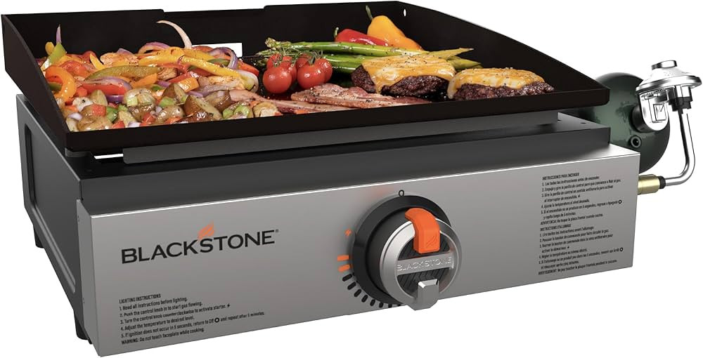 Blackstone 1971 Original 17” Tabletop Griddle with Stainless Steel Front Plate, Powder Coated S... | Amazon (US)
