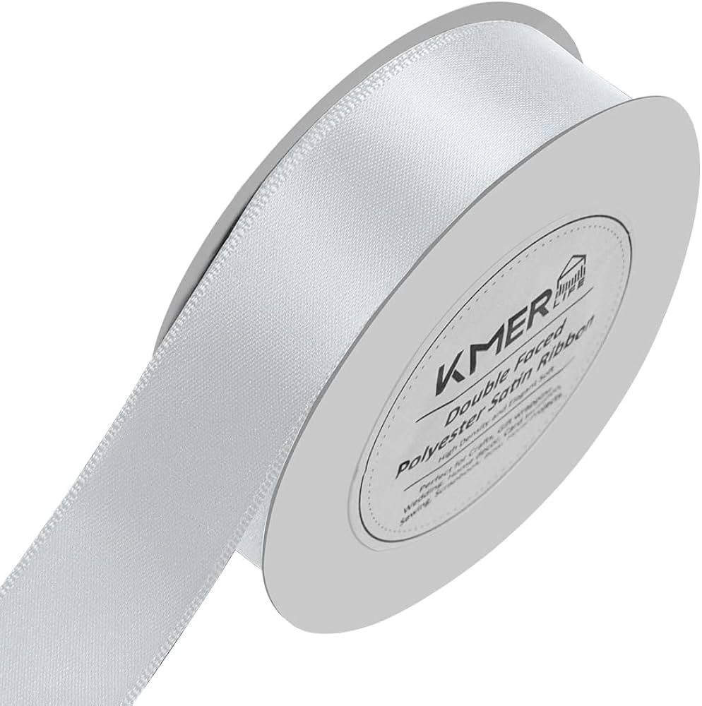 Double Face White Satin Ribbon 1 inch X 25 Yards Polyester White Ribbon for Wedding Decor, Wreath, Gift Package Wrapping and Other Projects | Amazon (US)