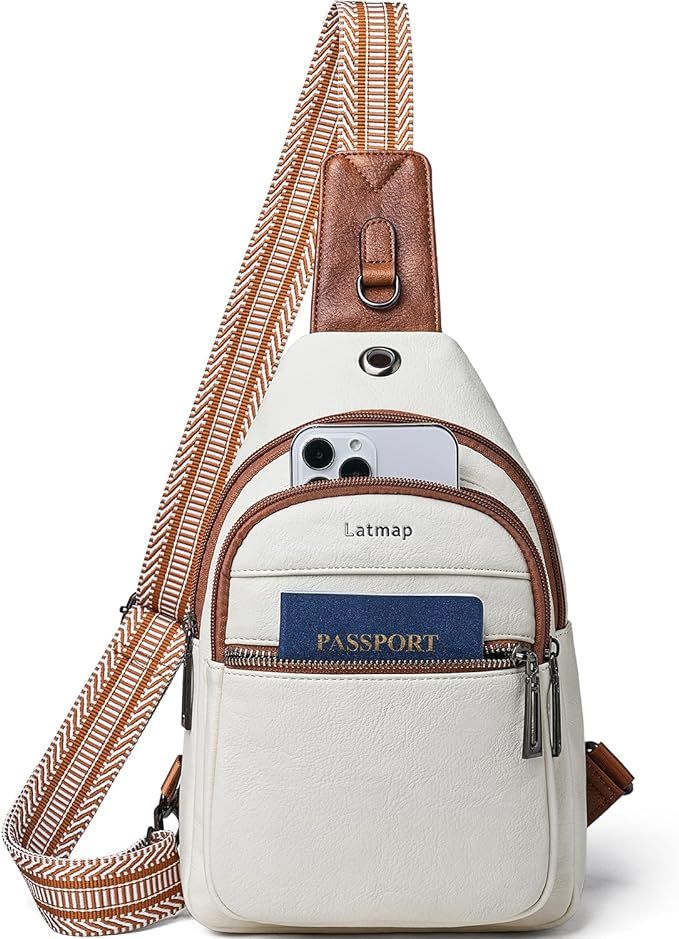 Sling Bag For Women Men Crossbody Shoulder Tote Blet Bags Backpack Fanny Pack Travel Purse Faux L... | Amazon (US)