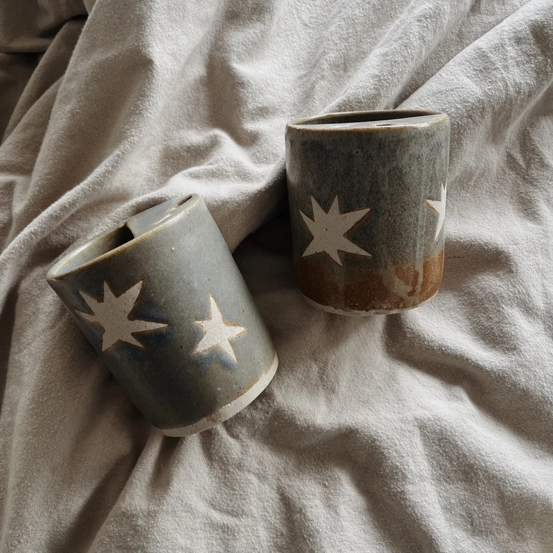 XL Handmade Ceramic Cup Sippy Cups Lidless Keep Cup Minimal Monochrome Aesthetic Pottery Travel T... | Etsy (US)