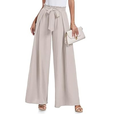 Lepunuo Wide Leg Pants for Women High Waisted Palazzo Pants Work Casual Flowy Ti… | Amazon (US)