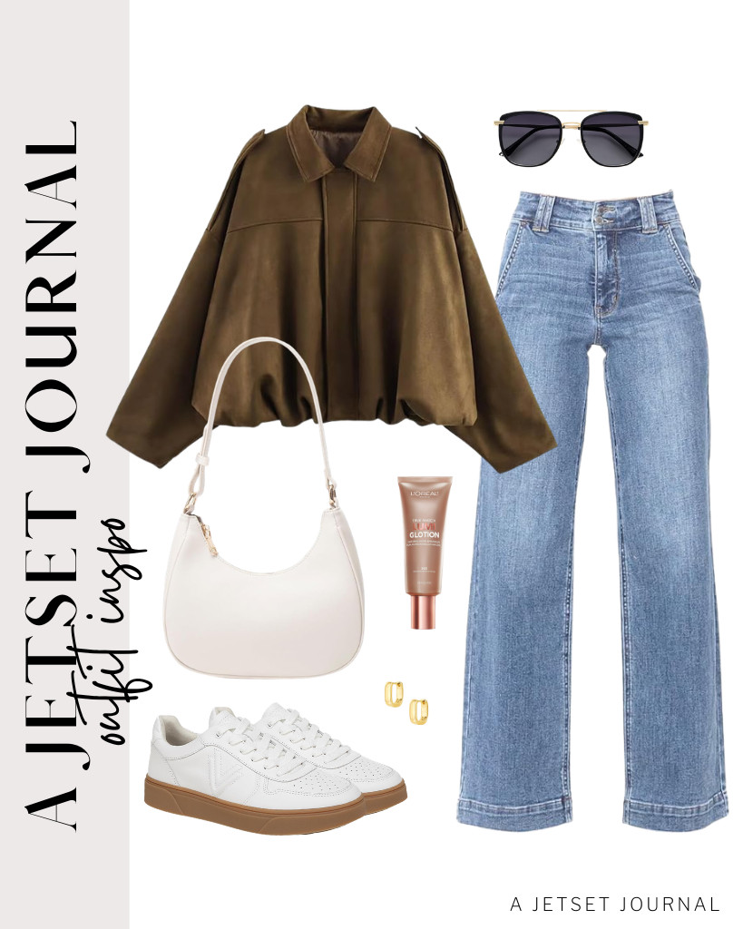 Do you love brown tops? This bomber jacket perfectly matches your style. Pair it with high-waisted jeans and sneakers. Don’t forget to include L’Oreal Paris True Match Lumi Glotion in your makeup routine. 

 #LTKSeasonal #LTKSaleAlert #LTKTravel
