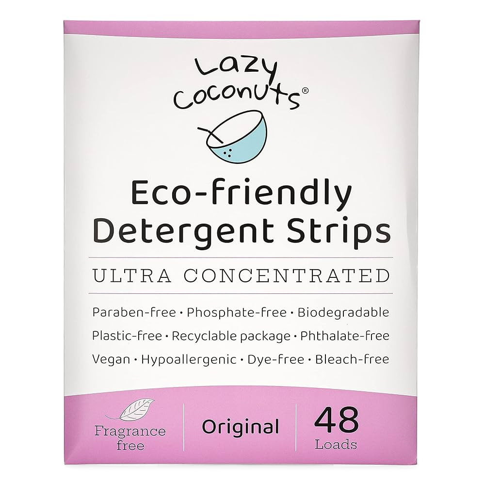 Eco Friendly, Plant Powered Laundry Detergent Strips - Fragrance Free, Unscented, Ultra Concentra... | Amazon (US)