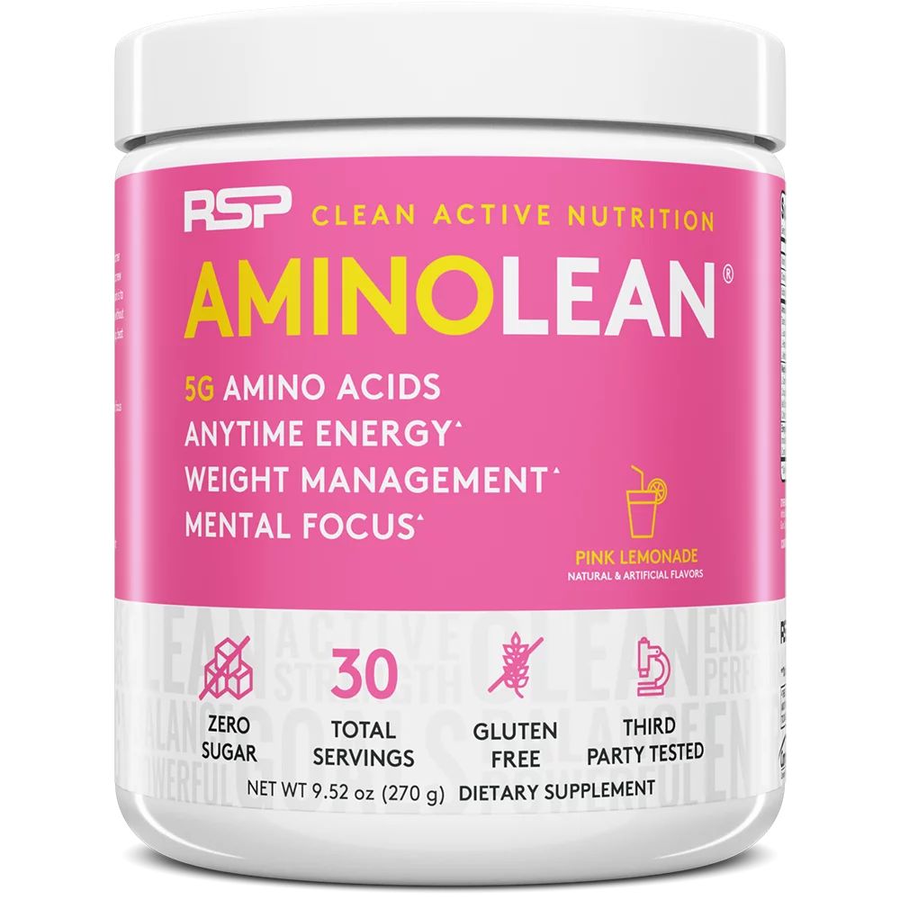 RSP Nutrition AminoLean Pre Workout Powder with BCAAs, Amino Energy for Lean Muscle, Pink Lemonad... | Walmart (US)