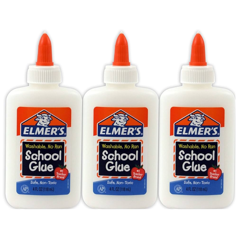 Washable Liquid School Glue [Set of 3] Size: 1.25" H x 2.5" W x 5.75" D | Amazon (US)
