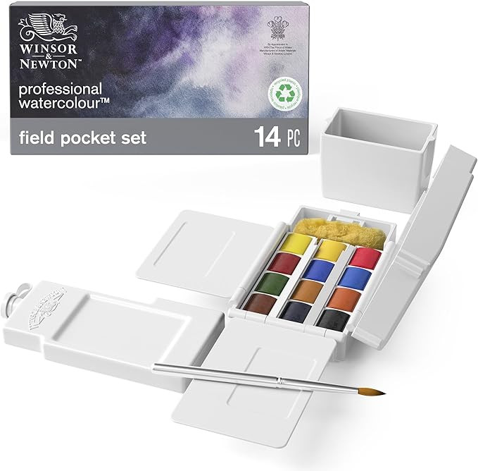 Winsor & Newton Professional Watercolor Paint Set, Compact Set, 12 Half Pan and Accessories | Amazon (US)