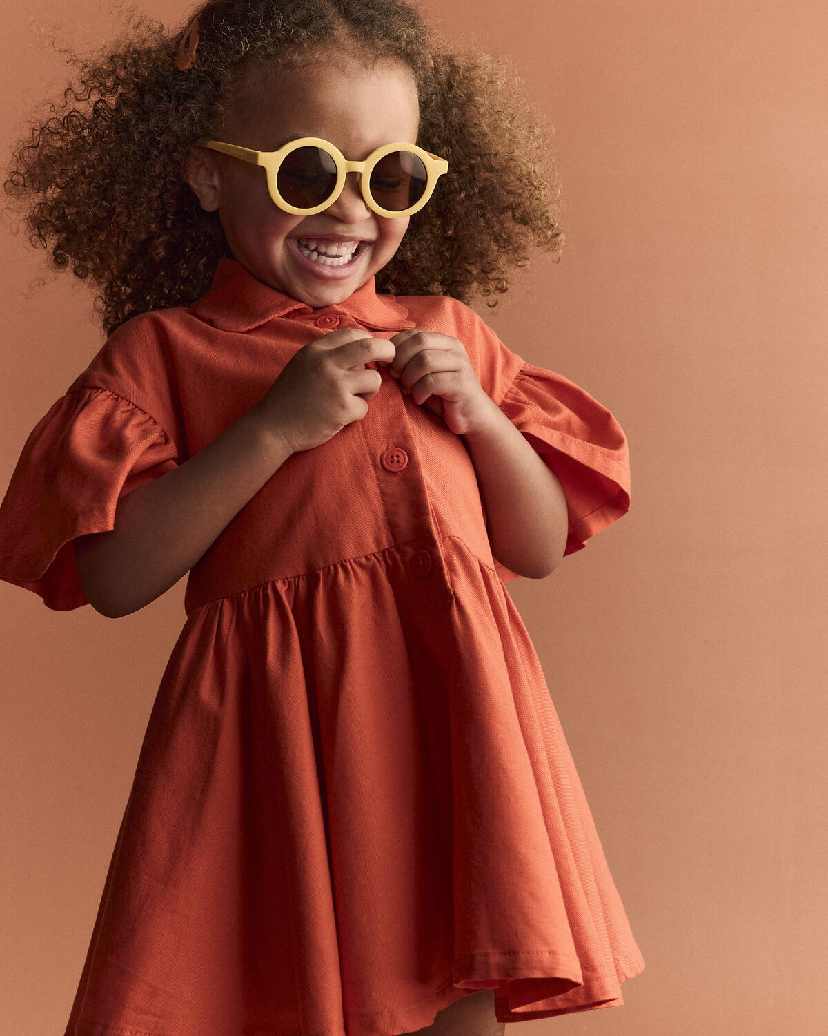Toddler Girl Ruffle Collar Flowy Dress - Orange - Otter Avenue | Carter's | Carter's Inc