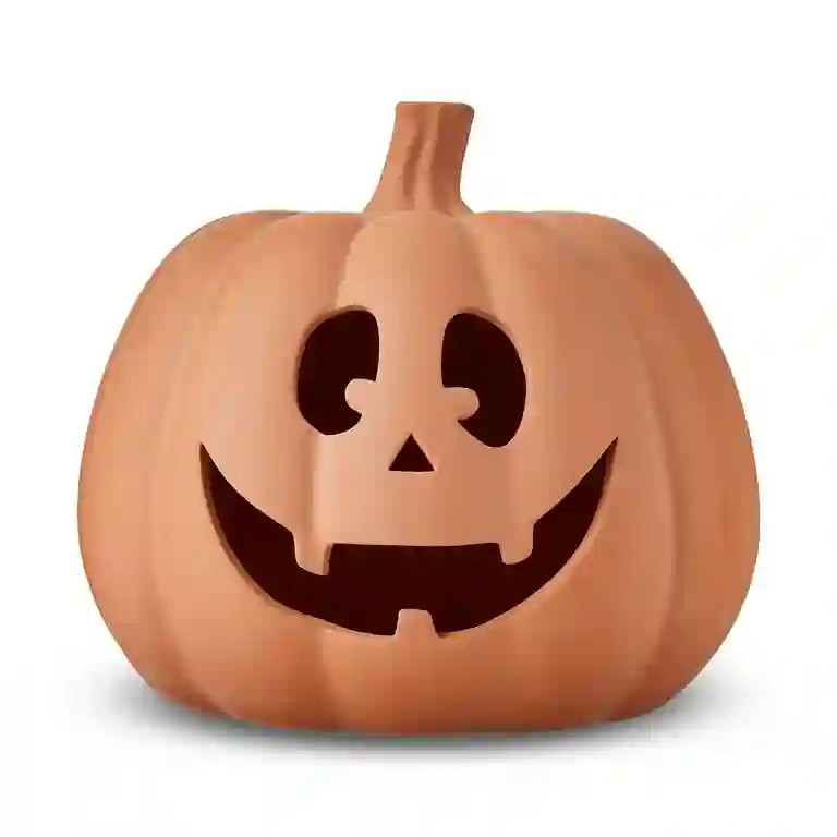 Clay Pumpkin Jack-o'-Lantern Tabletop Decor, Brown, 9", Fall Indoor by Way To Celebrate | Walmart (US)