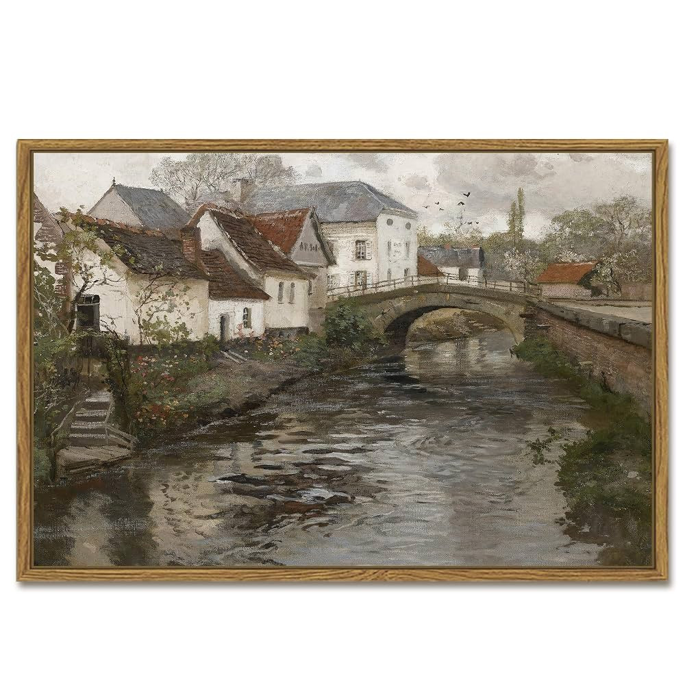 SHENIFY Large Vintage Town Framed Canvas Wall Art French Classic Wall Prints Modern Farmhouse Din... | Amazon (CA)