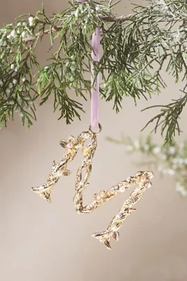 Aurelia Gold Monogram Ornament | Anthropologie (US)