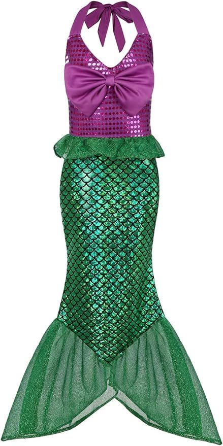 ALIZIWAY Little Girl Mermaid Costume Princess Dresses Ariel Costumes for Grils Birthday Party Hal... | Amazon (US)