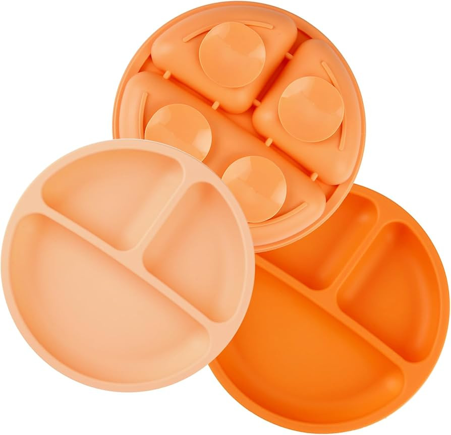 PandaEar 3 Pack Toddler Plates, Silicone Divided Suction Plate for Babies, BPA-Free 100% Food-Gra... | Amazon (US)