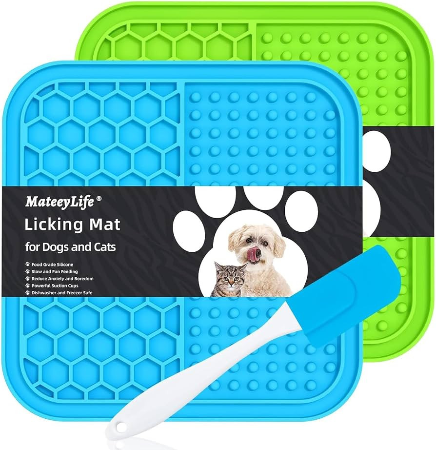 MateeyLife 2PCS Small Lick Mat for Dogs and Cats, Licking Mats for Dog Anxiety Relief, Cat Peanut... | Amazon (US)