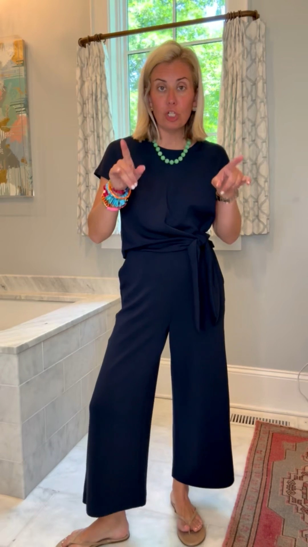 Go ahead and add to cart and thank me later! The most flattering and comfortable jumpsuit ever! I’m wearing small petite and 8 sandals. 

My Spanx sizing: 
Tees - xs
Shorts 5" - small
Long Sleeve Tee - xs
Rib Maxi Dress - small
Tie-Waist Jumpsuit - small petite
Tie-Waist Midi Dress - small
*Use Catherine20 for 20% off my bracelets
*Use Catherinexspanx for 15% off + free shipping on 1st order

#LTKdayinmylife #LTKstorytime #LTKOver40