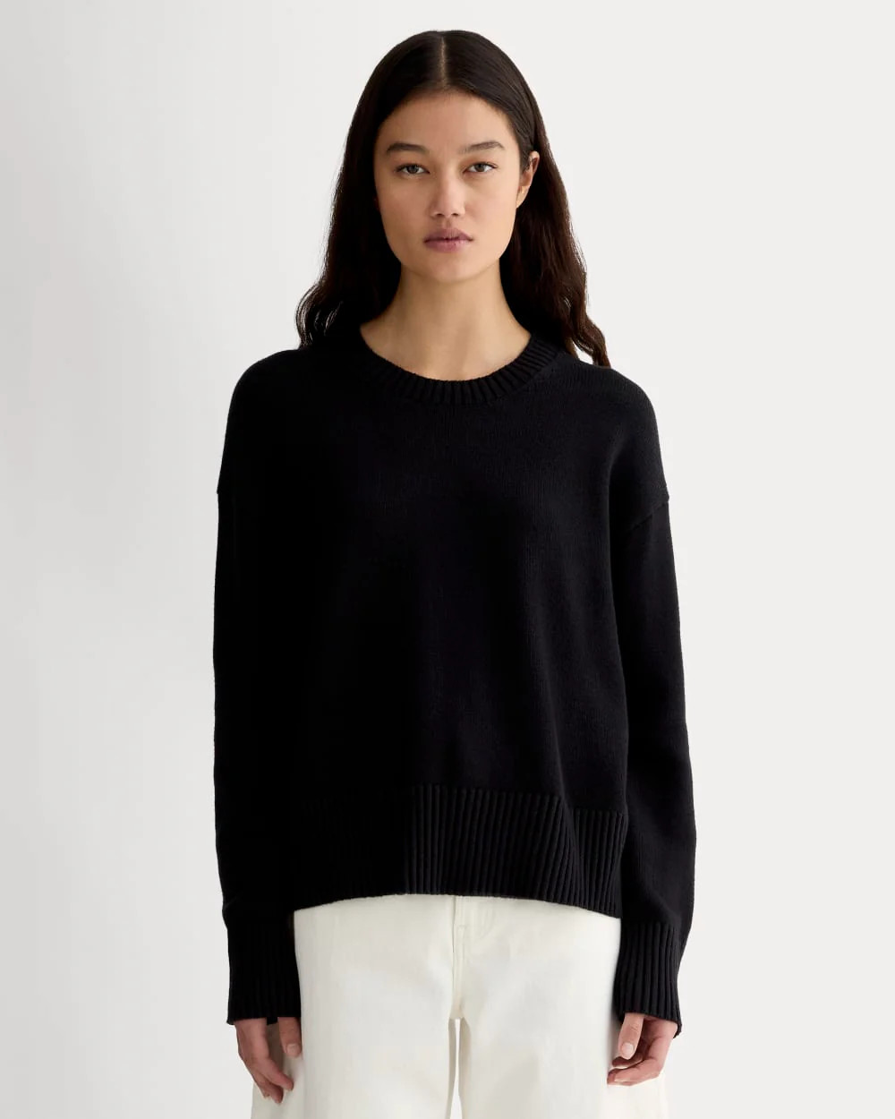 The Boxy Sweater in Everyday Cotton | Heathered Charcoal | Everlane