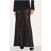 Black Floral Lace Sheer Maxi Skirt | PrettyLittleThing US