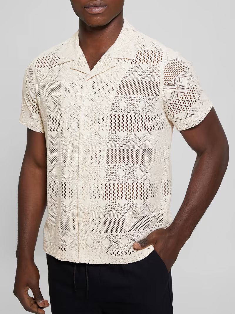 Geometric Knit Crochet Shirt | Guess (US)