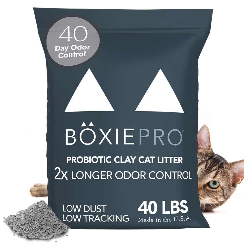 Boxie® Probiotic 40 Day Natural Odor Control Cat Litter, 40lb Clumping Clay Kitty Litter | Amazon (US)