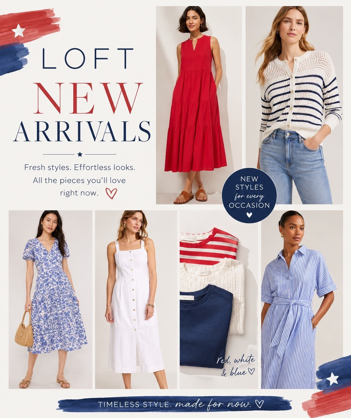 Loft new arrivals 
Red white blue

#LTKootd #LTKSaleAlert #LTKOver40