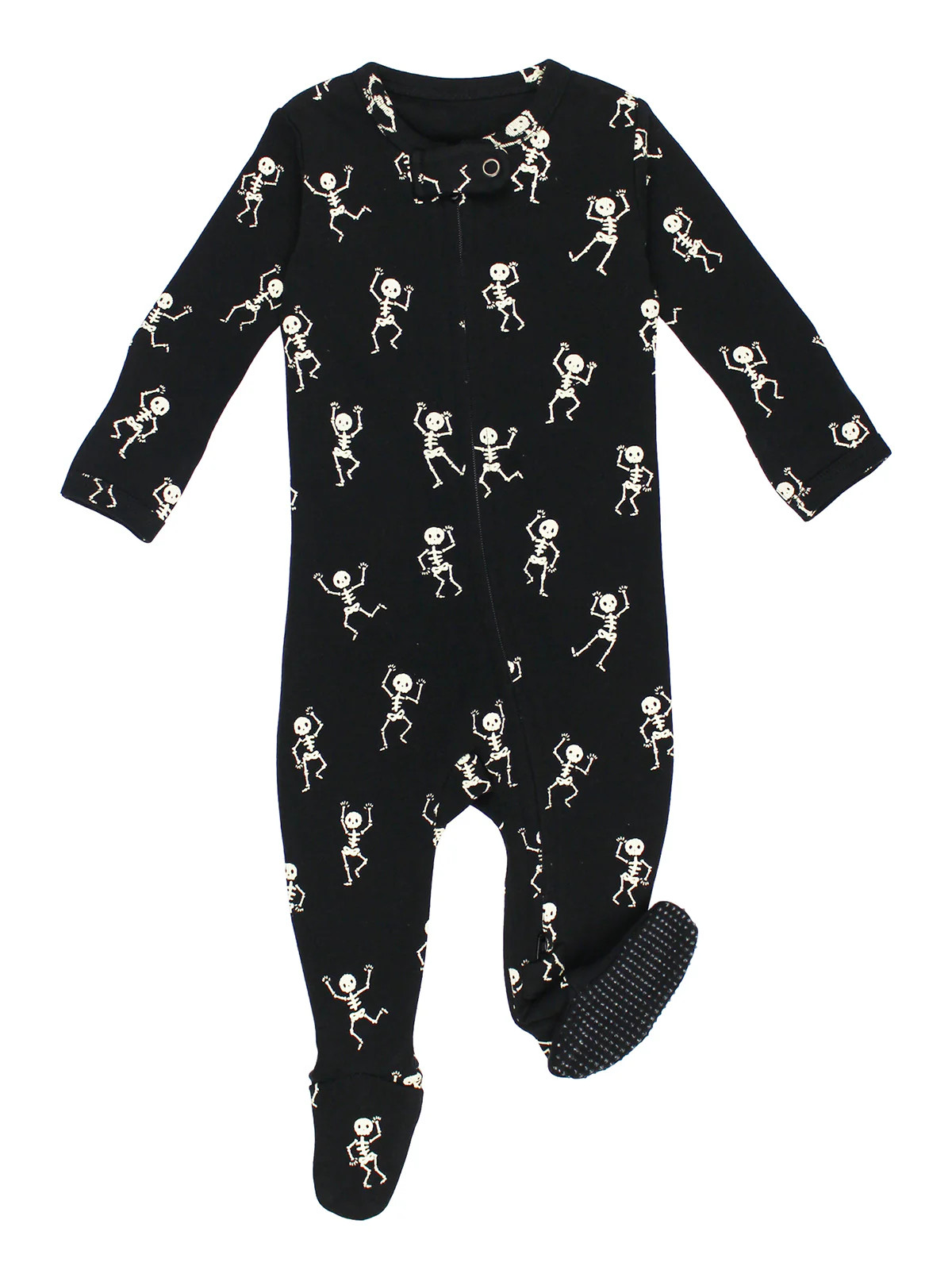 Organic 2-Way Zipper Footie, Dancing Skeletons | SpearmintLOVE