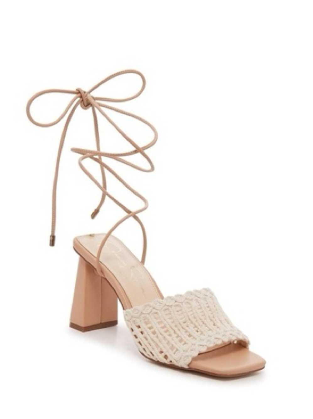 Jessica Simpson Cream Lace-Up Block Heel Sandal | Poshmark