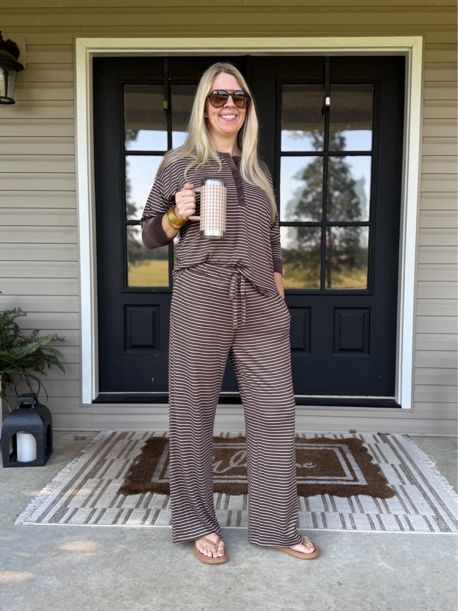 Another day, another lounge set & you better believe I’ll be wearing this one out and about! 😎🤎🤍 I’m 5’7” in a medium!

#LTKootd #LTKOver40 #LTKmomlife
