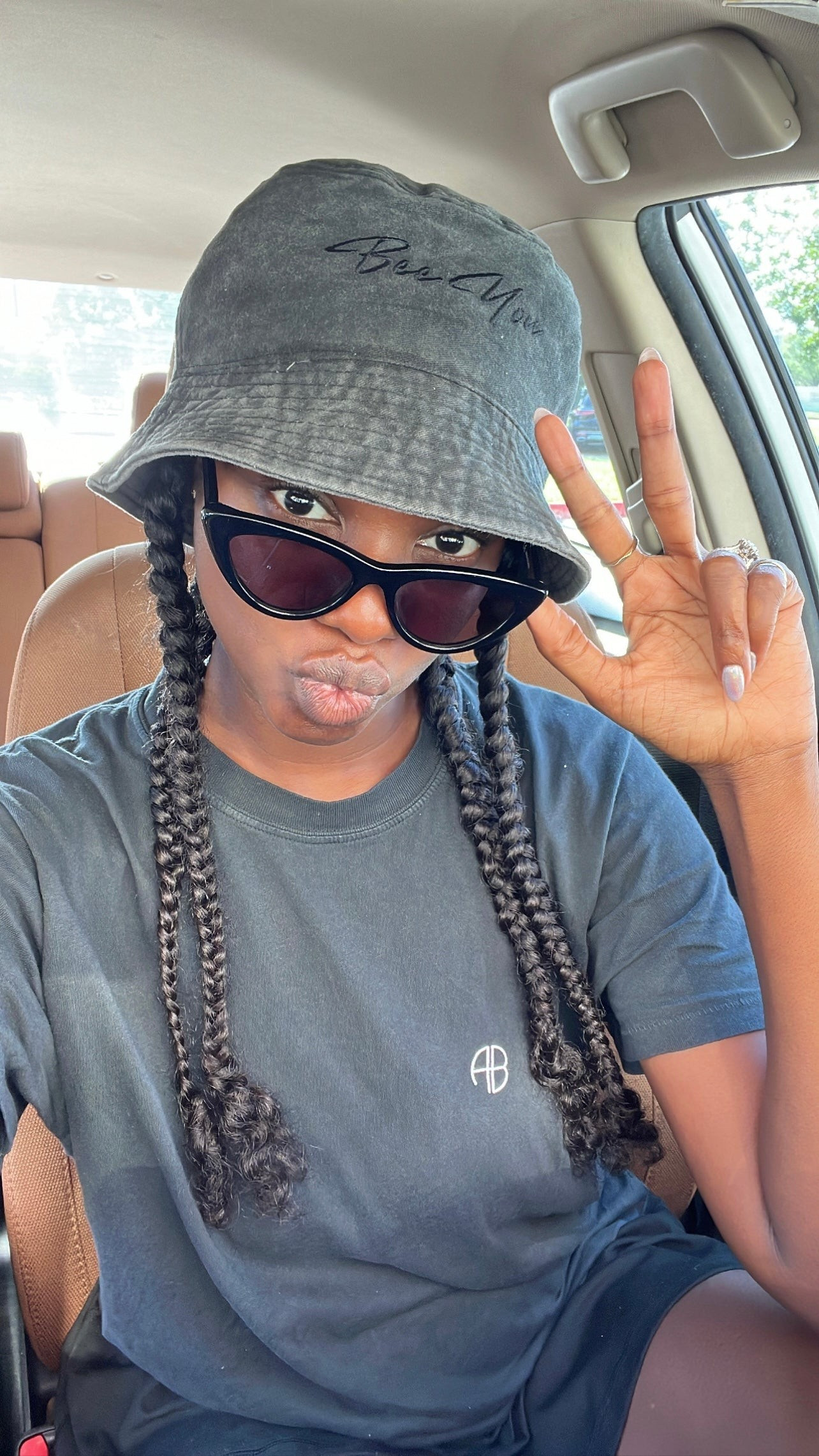 BEE YOU Bucket Hat- Washed Black | Beauty Disclaimer Brand LLC