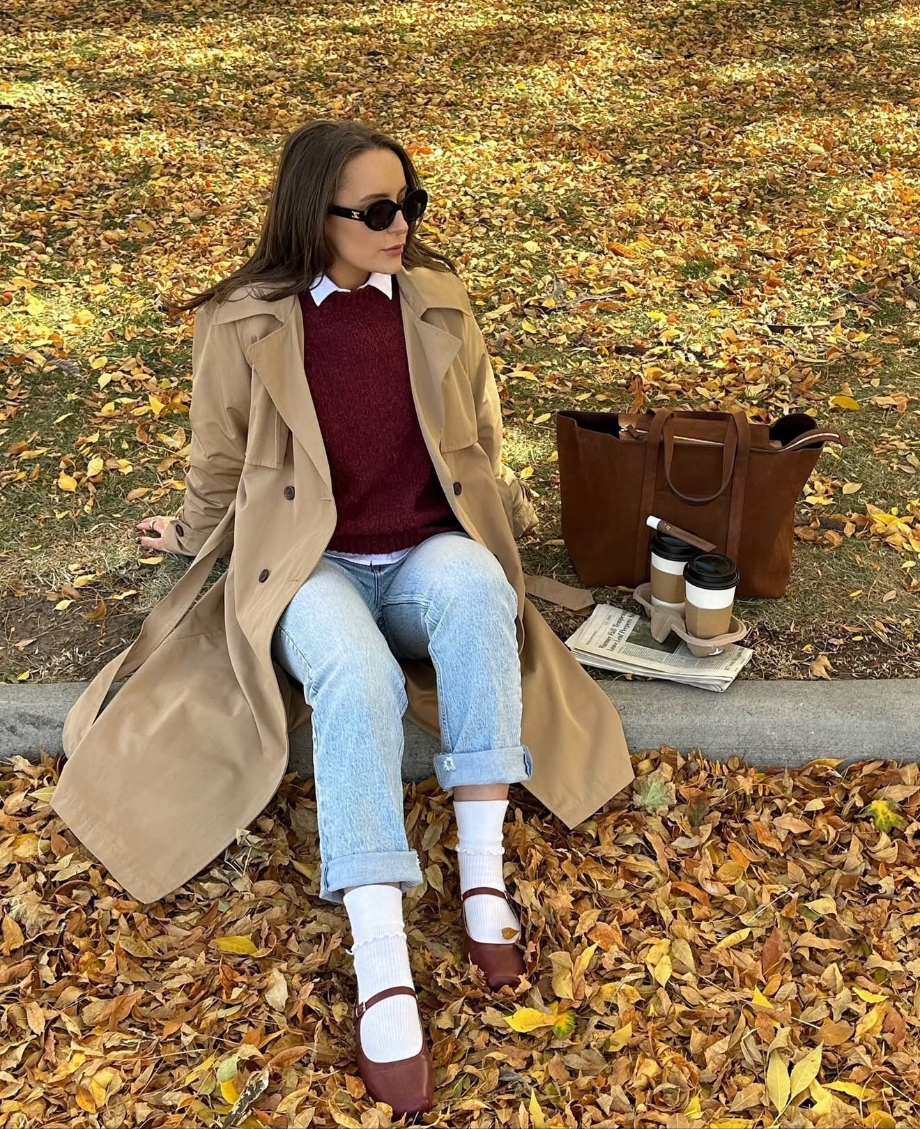 Fall fits & leaf crunches 🍁☕️
.
.
.
.
Fall outfit, fall aesthetic, autumn style, trench coat outfit, burgundy sweater, easy outfit, neutral outfit aesthetic, Pinterest outfit, Pinterest girl, trending outfit, trending ootd photos, aesthetic edit, #pinteresting #sezanelovers #falloutfit #autumnoutfitideas