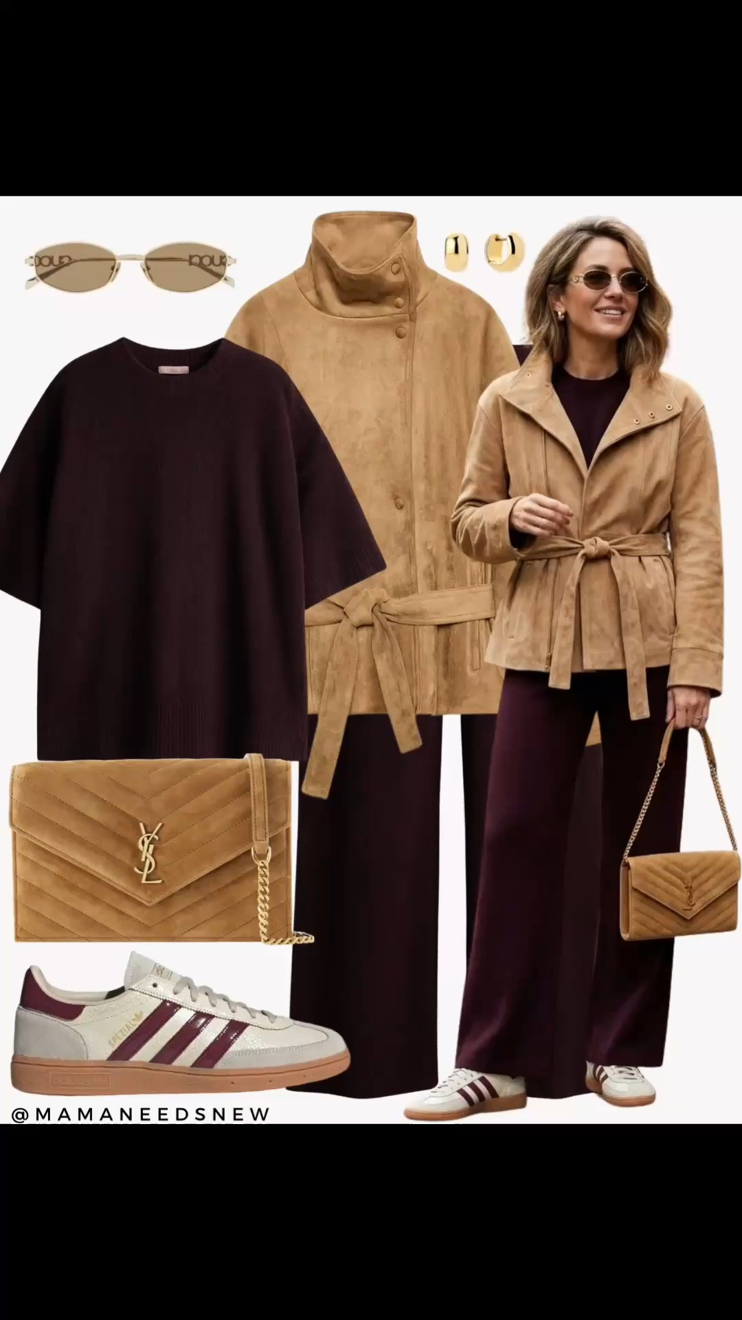 Early fall outfit with suede jacket, knit matching set, suede bag, sneakers

#LTKootd #LTKSeasonal #LTKSaleAlert