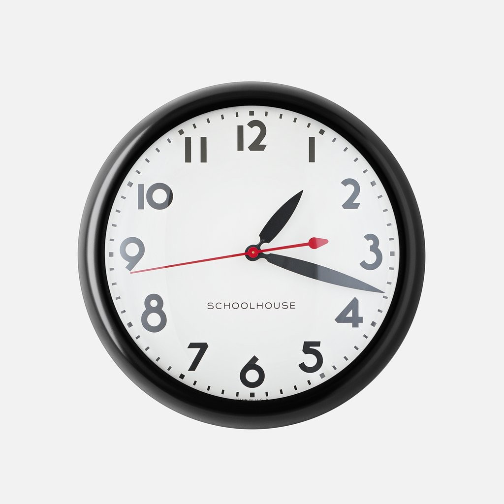Kennedy Clock - Black | Schoolhouse