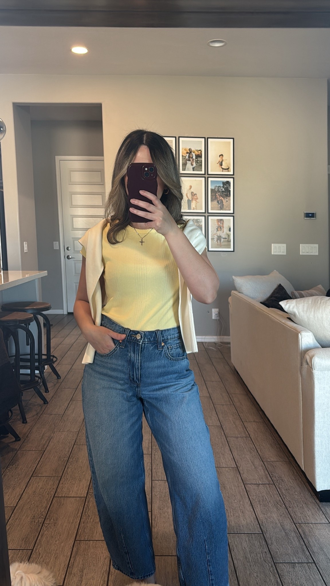 S top, Jean 2 (regular) cardigan M 

#targetstyle #ootd #springstyle #momoutfits #affordablestyle #outfitunder60 #spring #targetfinds #barreljeans 

#LTKSaleAlert #LTKmomlife #LTKootd