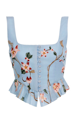 Eslabon Navegante Linen Cropped Top | Moda Operandi (Global)