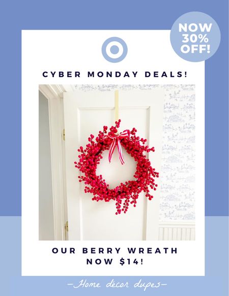 Target Cyber Monday deals are on!! Our pretty red berry wreath is now $14!! Also linked our wallpaper that’s currently 25% orb 

#LTKCyberweek #LTKHoliday #LTKhome