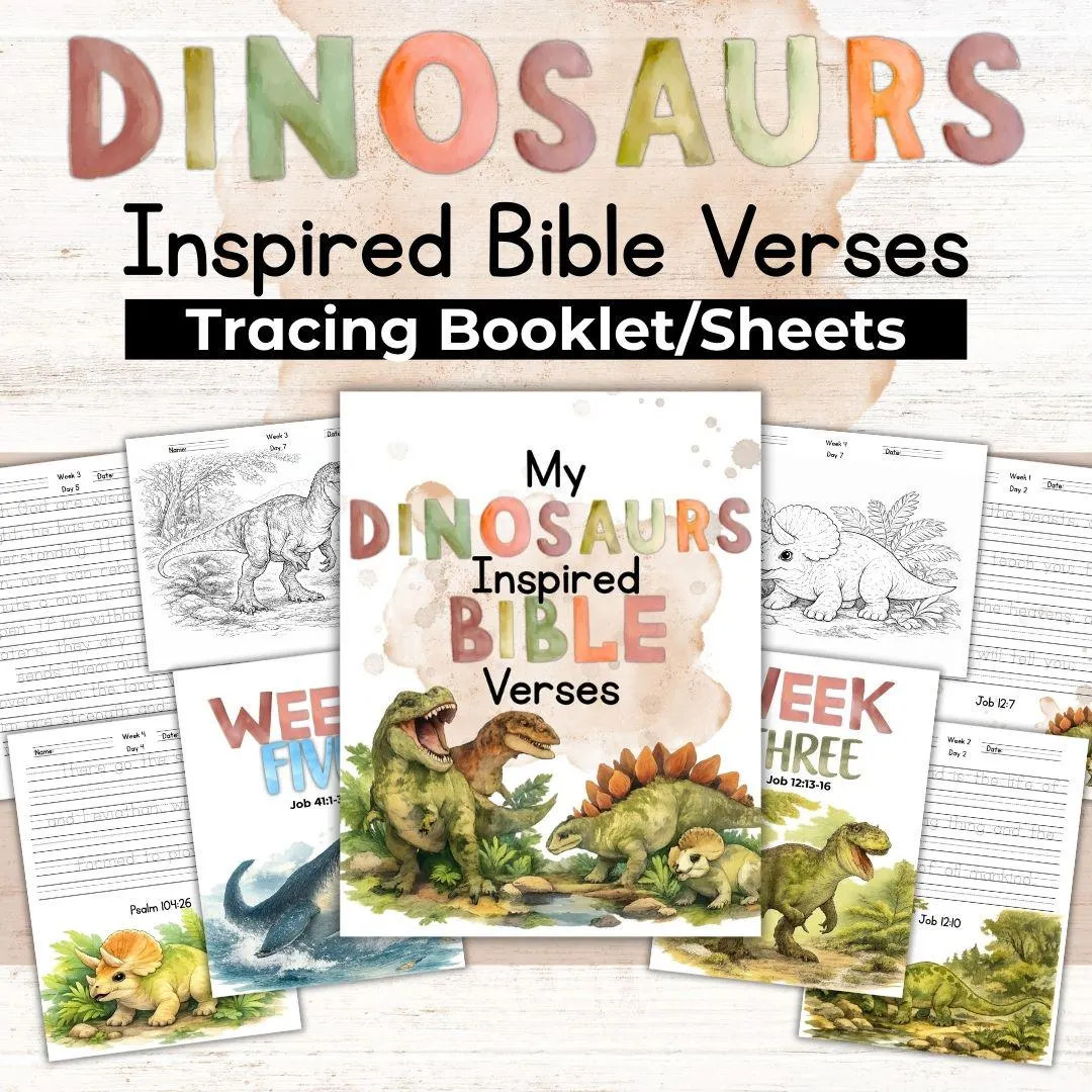 Dinosaurs Inspired Bible Verse Handwriting, Tracing, Copywork, PDF | Etsy (US)