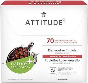 ATTITUDE Dishwasher Pods, Naturally Derived Dishwashing Detergent, Vegan and Plant-Based Dish Soa... | Amazon (US)