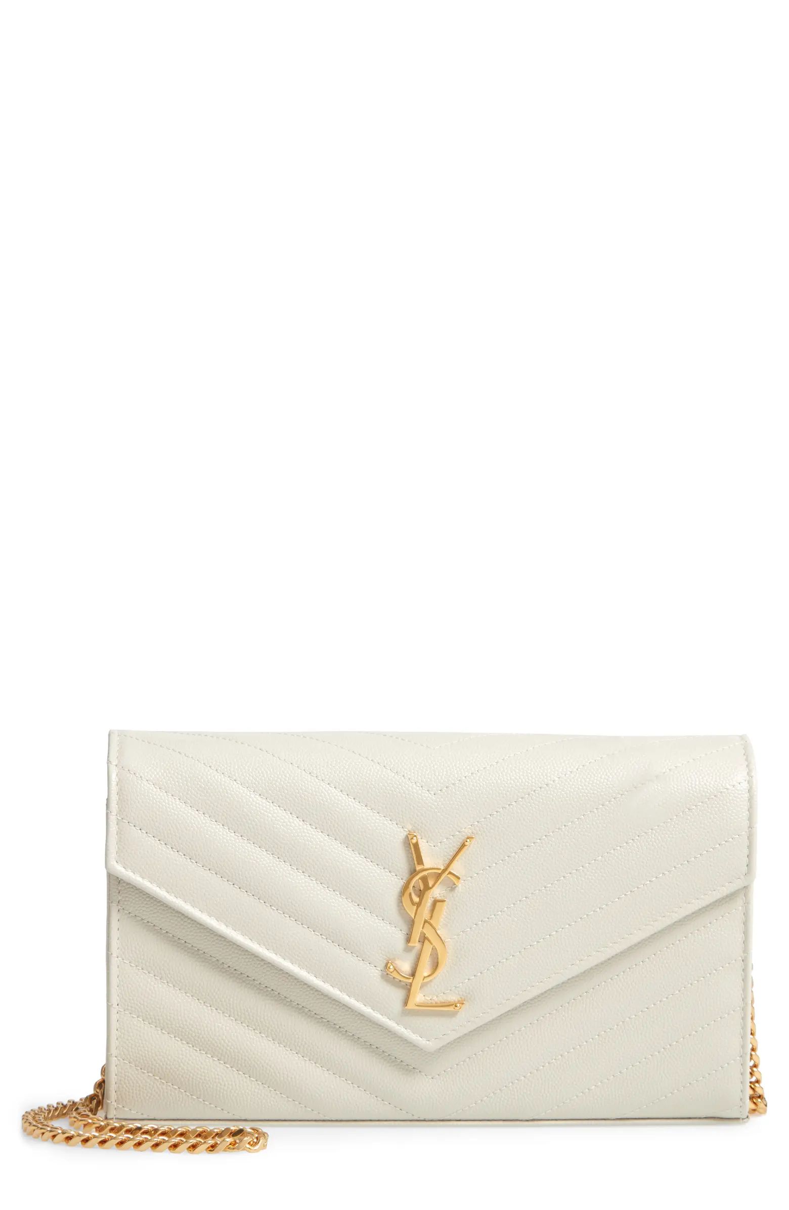 Large Monogram Quilted Leather Wallet on a Chain | Nordstrom