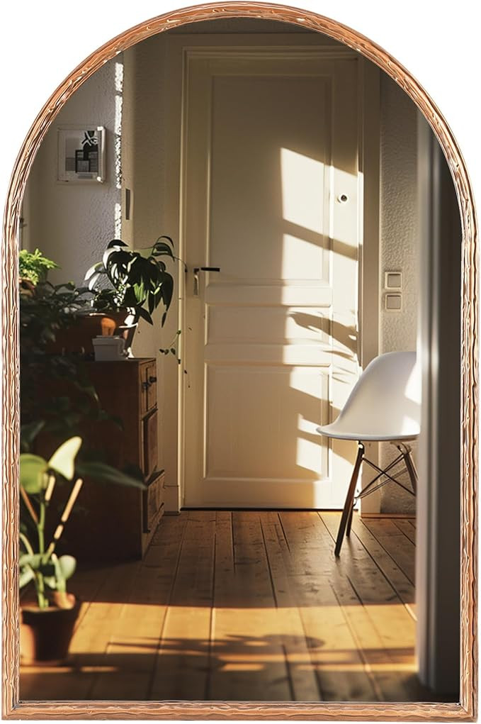 Arched Bathroom Mirror- 24"x36"Antique Copper Color Vintage Metal Framed Accent Mirror, Large Rus... | Amazon (US)