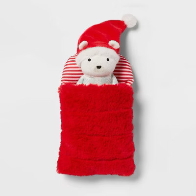 Polar Bear Kids' Mini Plush with Sleeping Bag - Pillowfort™ | Target