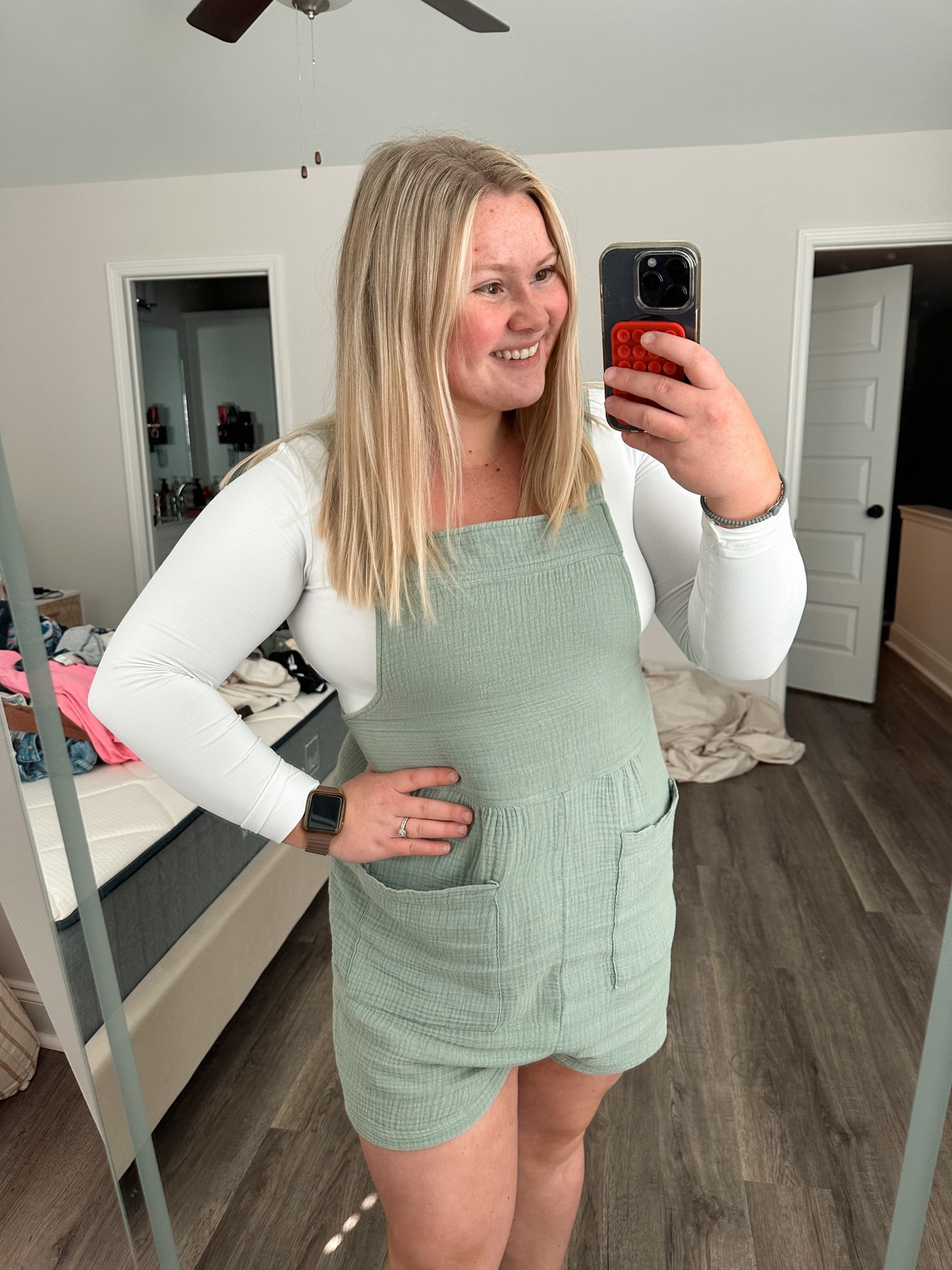 Cute and comfy fall outfit | Green Romper | white bodysuit 

#LTKstyletip