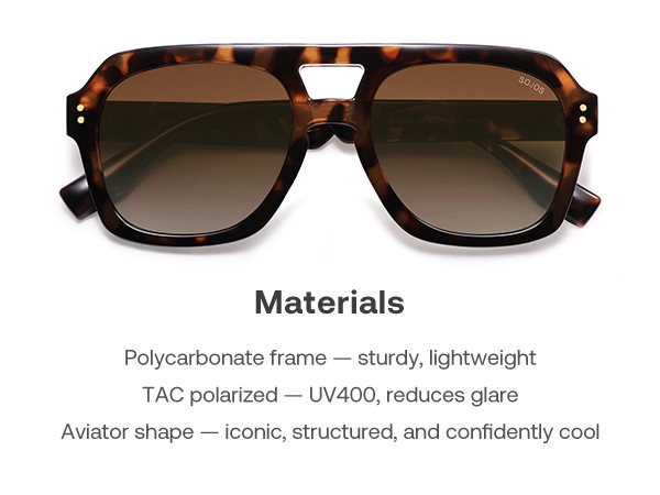 SOJOS Retro Thick Polarized Aviator Sunglasses for Women Men, Large Trendy Bold Square Pilot Shad... | Amazon (US)