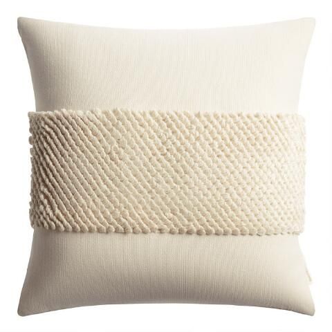 Woven Loop Indoor Outdoor Throw Pillow | World Market