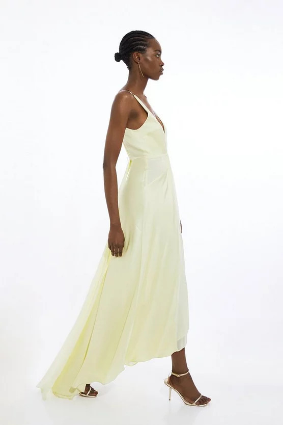 Petite Viscose Georgette Woven Maxi Dress | Karen Millen UK + IE + DE + NL