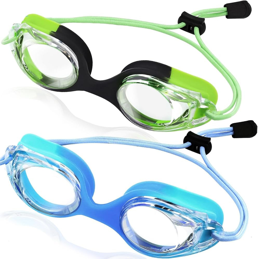 Vvinca Kids Swim Goggles with Bungee Strap No Leaking Anti Fog Toddler Goggles with Quick Adjust ... | Amazon (US)