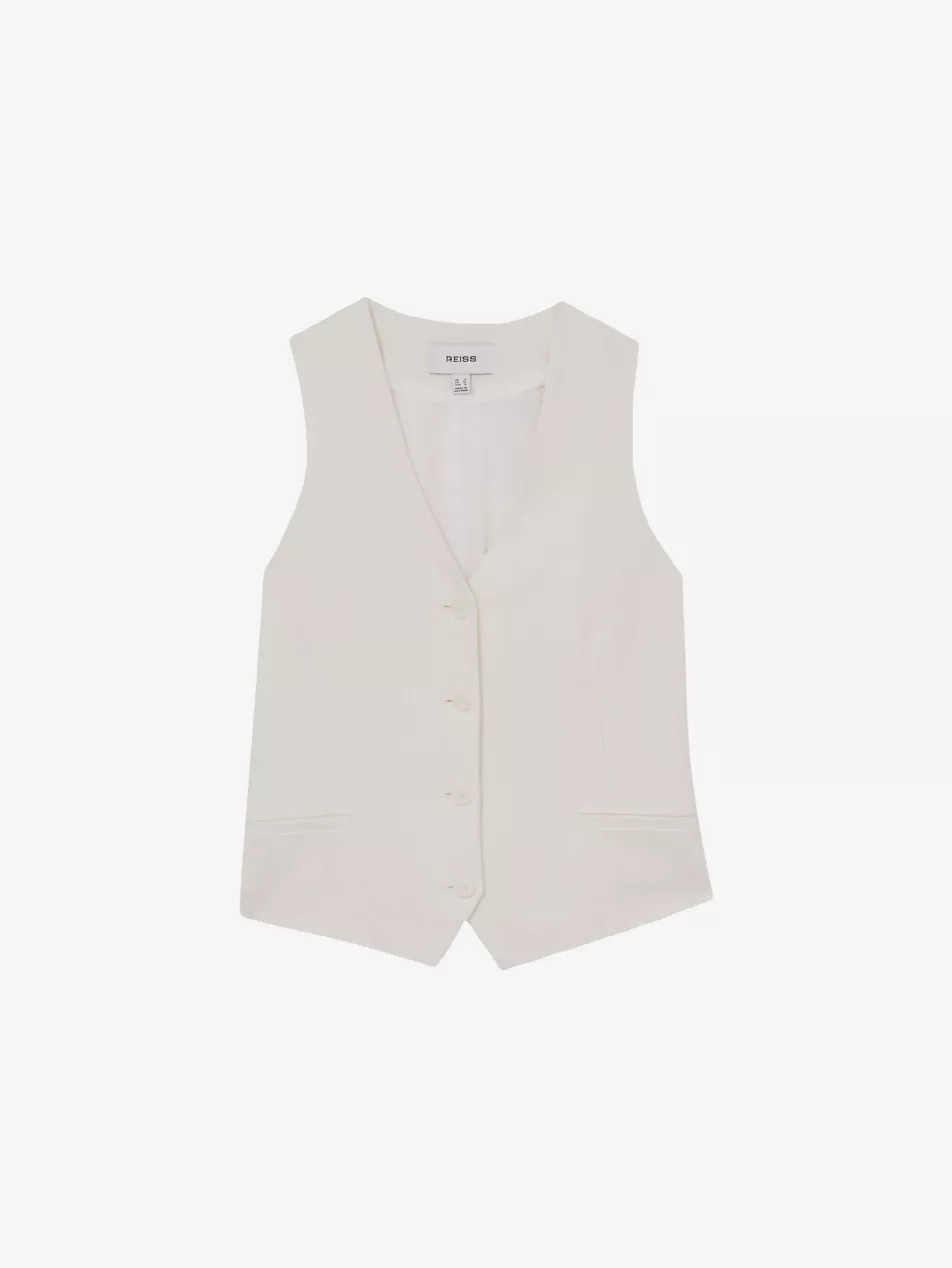 Devon V-Neck Woven Waistcoat | Selfridges