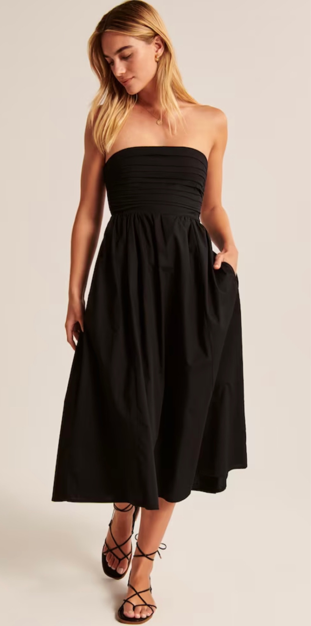 emerson strapless poplin midi dress TargetMomof10 on LTK