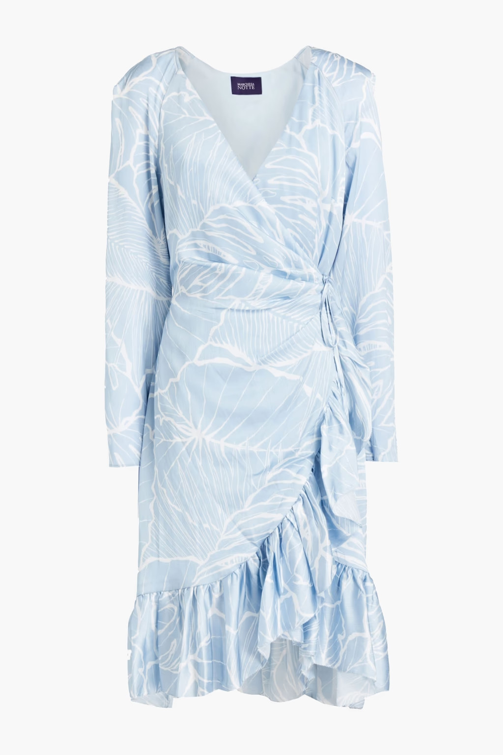 Ruffled printed crepe de chine wrap dress | The Outnet (US and CA)
