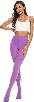 CozyWow Women's High Waist Footed Tights Solid Color Semi Opaque Pantyhose Soft & Comfortable | Amazon (US)
