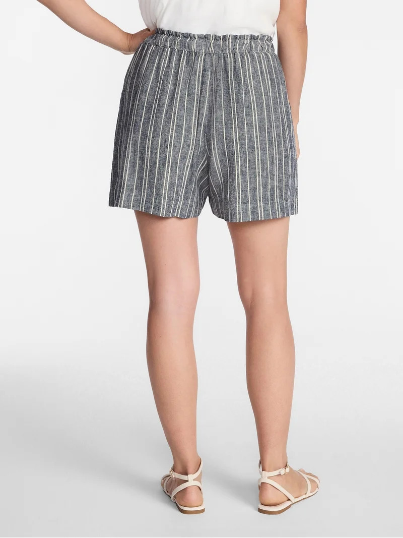 Time and Tru Women's Linen Blend Shorts, Sizes XS-XXXL - Walmart.com | Walmart (US)