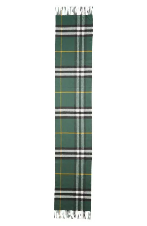 burberry Giant Check Cashmere Scarf in Dark Fern Green at Nordstrom | Nordstrom