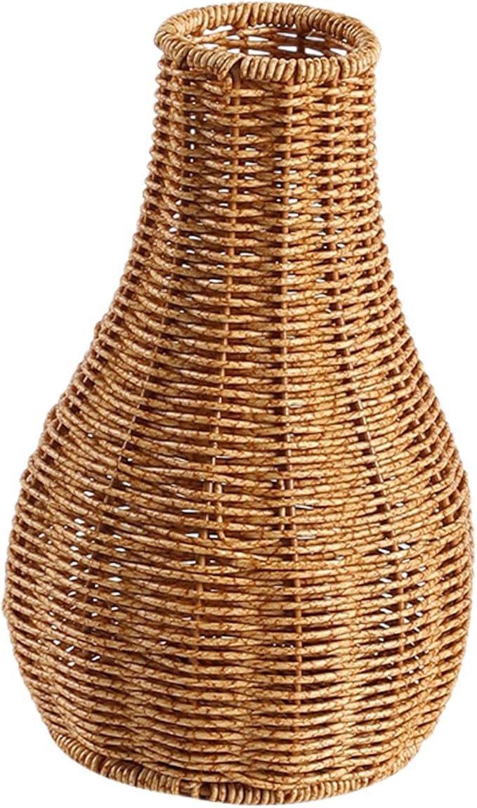 Woven Flower Vase Bud Vase Imitation Rattan Table Centerpiece Planter Flower Pot for Home Holiday... | Amazon (US)
